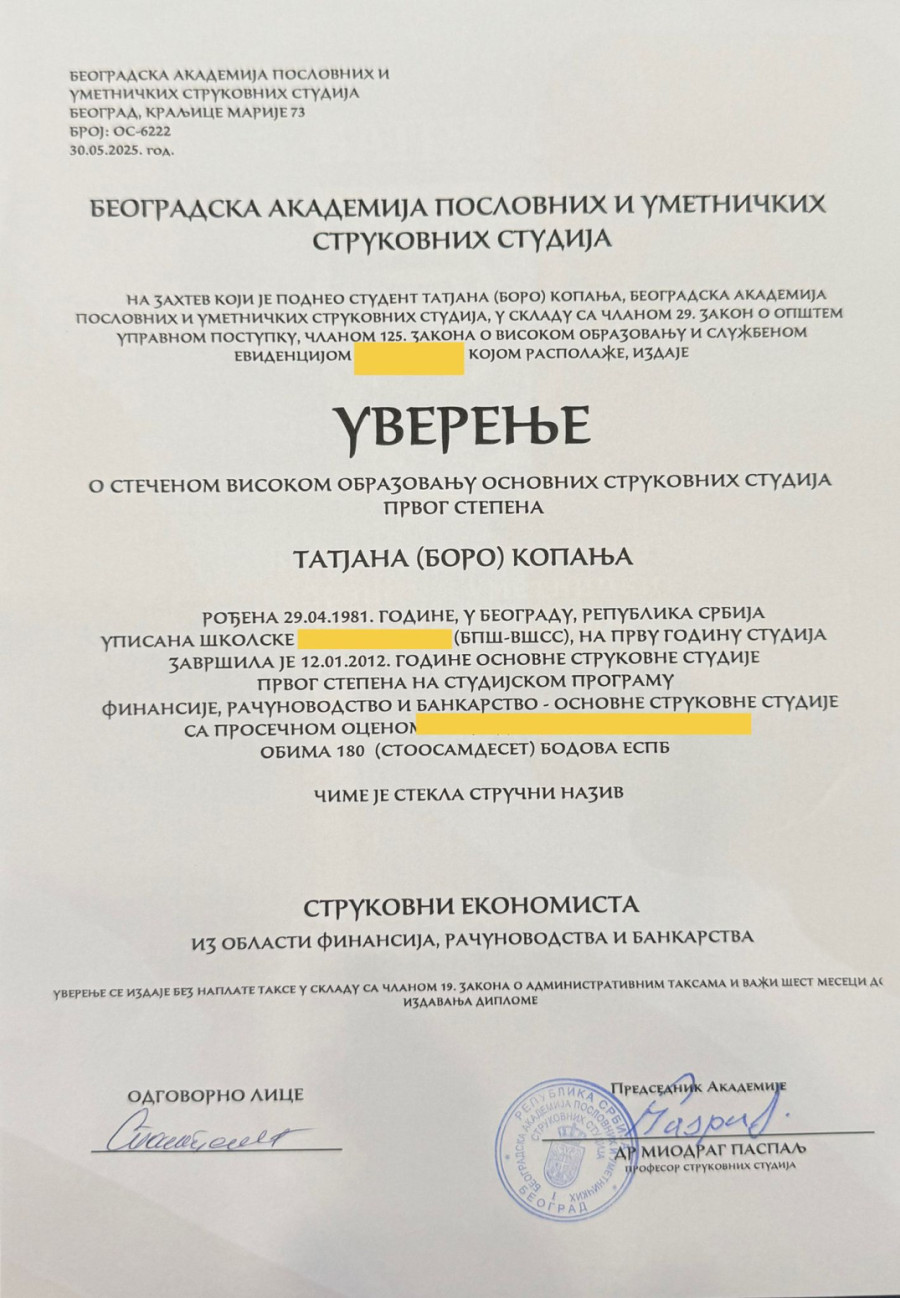 Tatjana Macura demantovala neistine o diplomi: Moje ime nosi odgovornost, njihove optužbe posledice FOTO