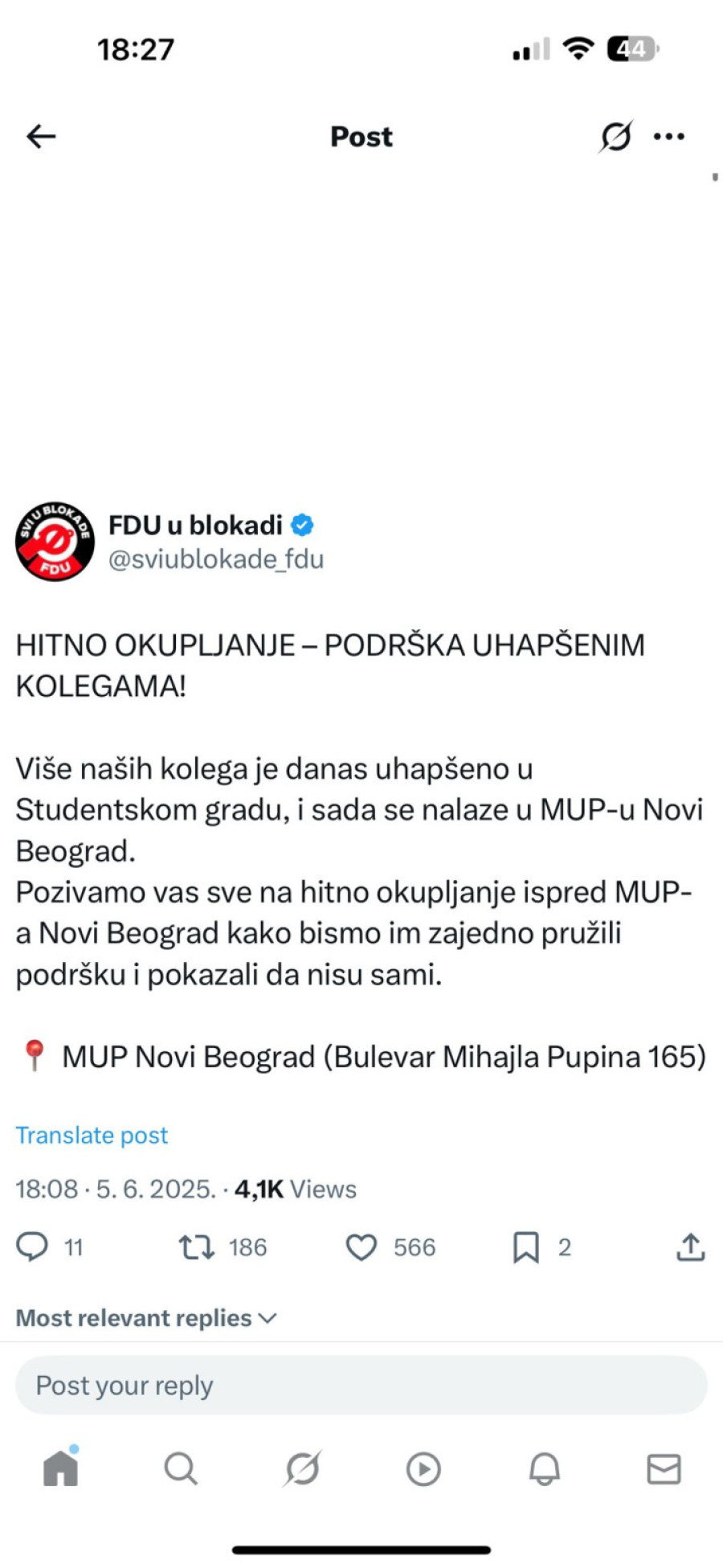 Licemerje blokadera: Organizuju skup podrške za uhapšene zbog napada na Pavlovića FOTO