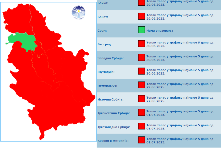 Izdato crveno upozorenje na opasnu pojavu; Građani budite oprezni