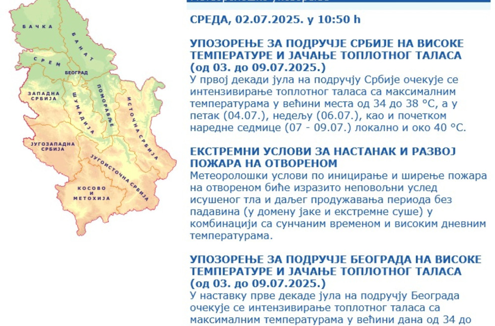 Građani Srbije, upozoreni ste; Biće dramatično: Sve gori, više od pola zemlje u crvenom FOTO