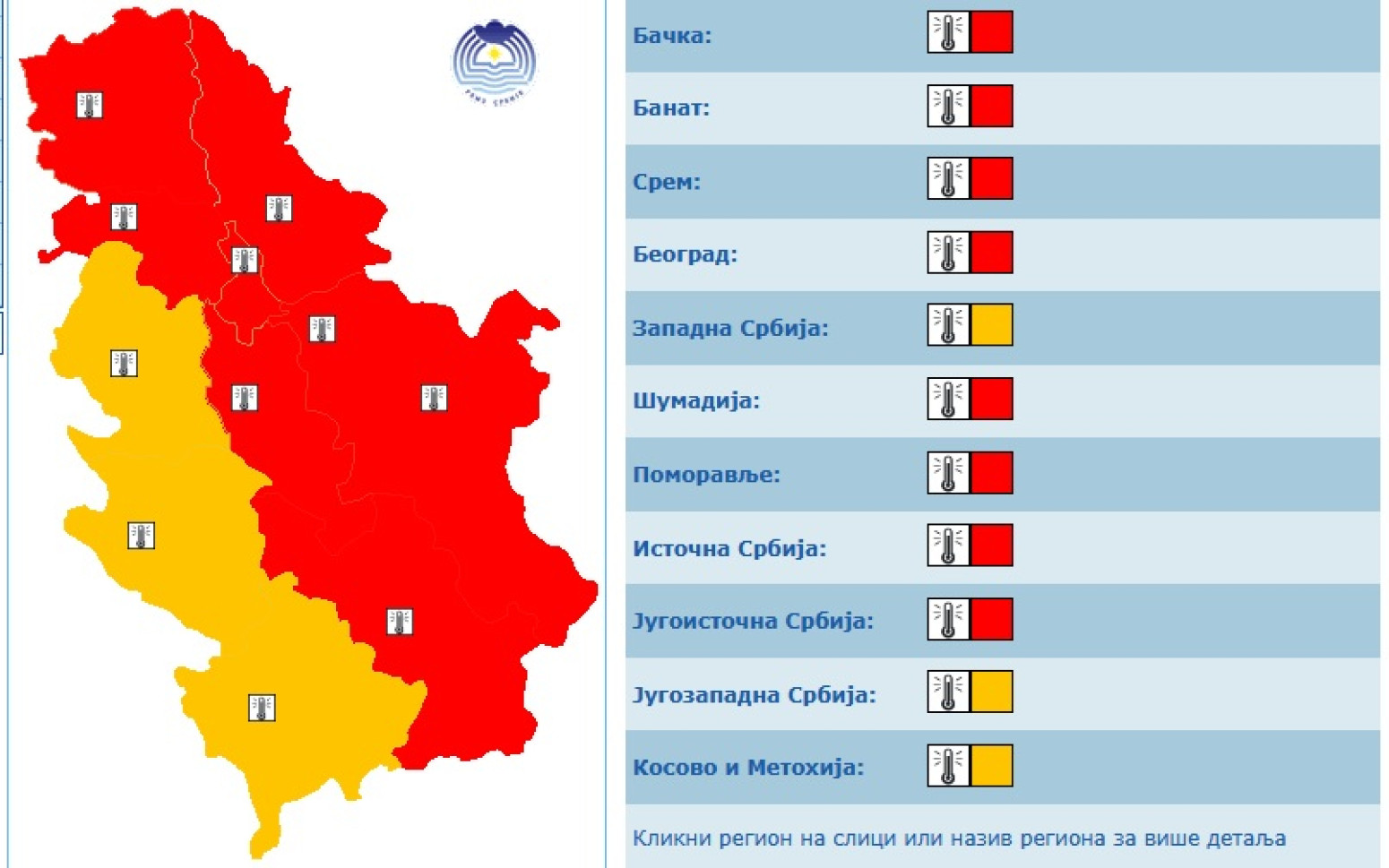 Građani Srbije, upozoreni ste; Biće dramatično: Sve gori, više od pola zemlje u crvenom FOTO