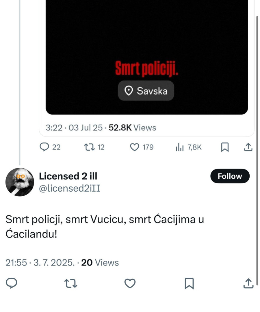 Posle poziva FDU na ubistvo policajaca, pridružili im se obožavaoci; Policija hapsi zlikovce sa fantomkama