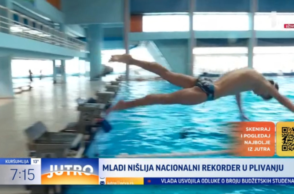 Mladi Nišlija nacionalni rekorder u plivanju VIDEO
