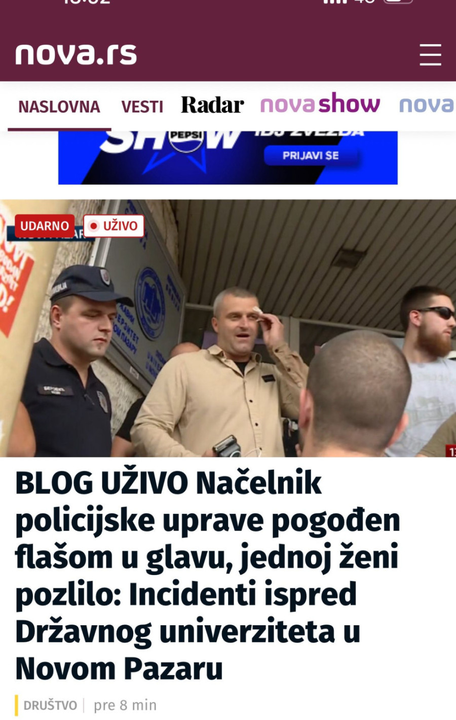 Organizovali napad na načelnika pazarske policije FOTO