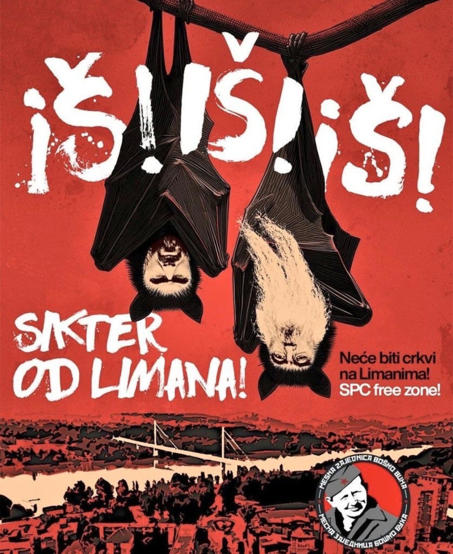 Mediji: Antisrpska i antipravoslavna kampanja u Novom Sadu FOTO