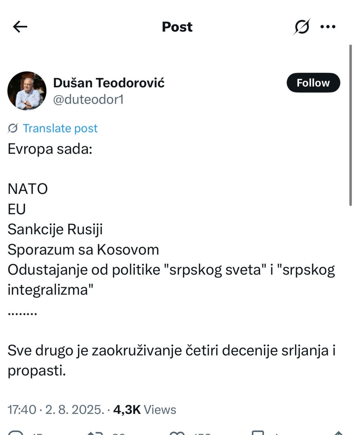 Mediji: Dušan Teodorović traži slom Srbije? Izneo antisrpske zahteve FOTO