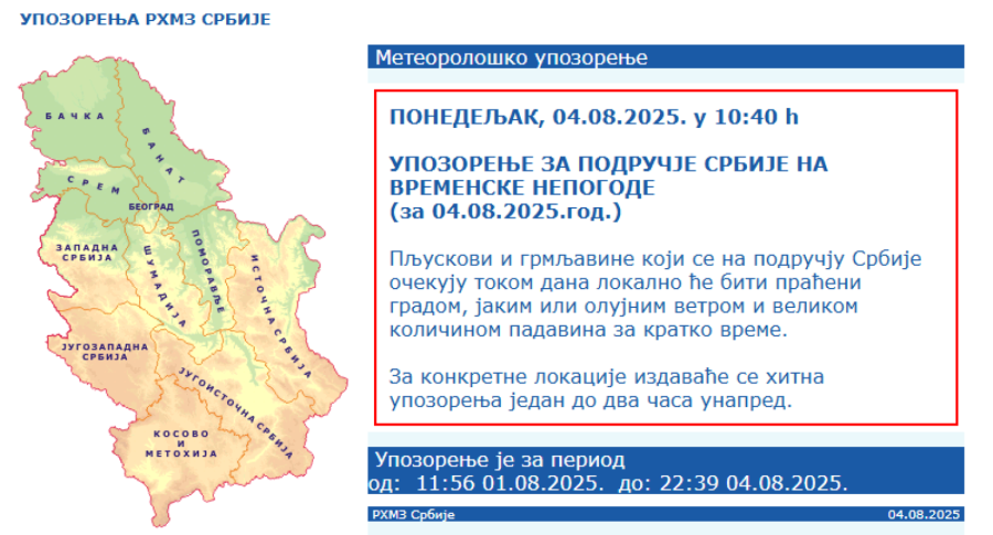 Stiglo nevreme; Jak pljusak u Beogradu FOTO