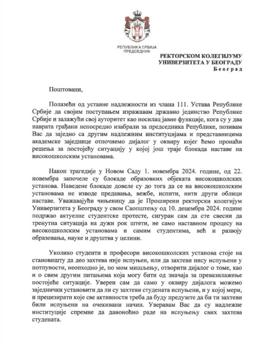 Vučić pozvao na razgovor još u februaru, rektor ostao nem – ali zato javnost bruji FOTO