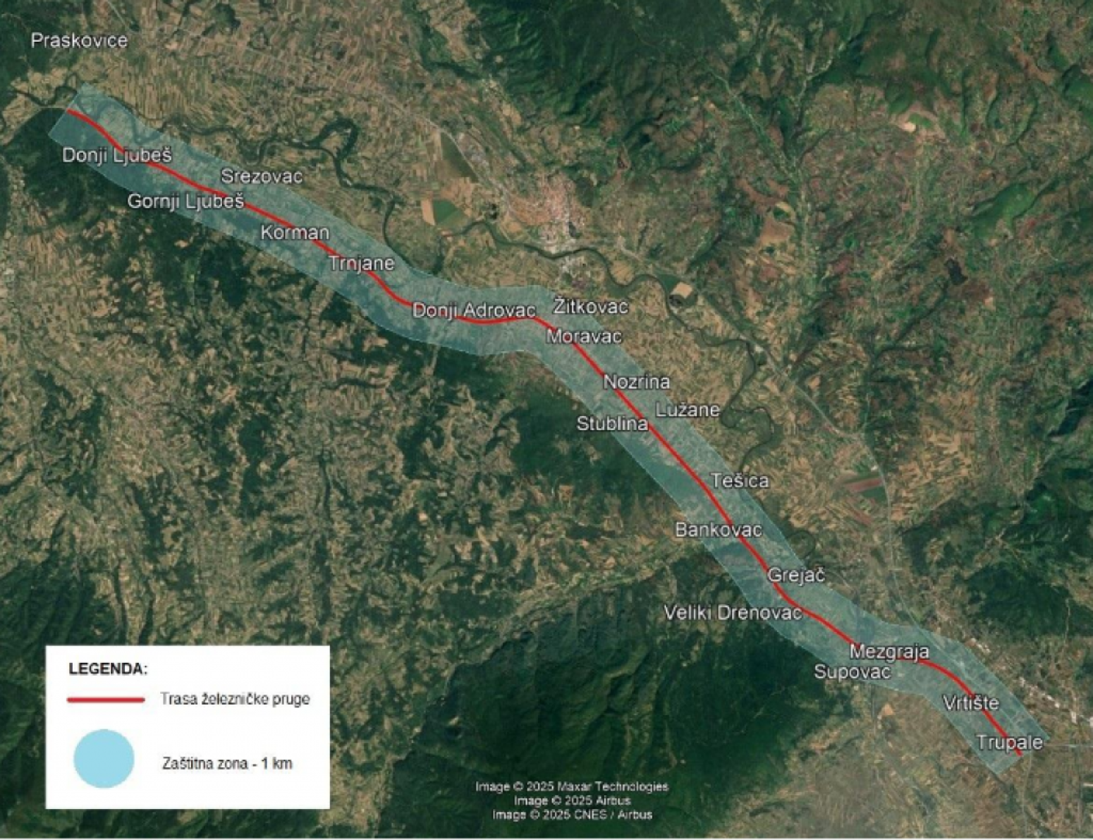 U Srbiji će se graditi nova pruga: Na trasi tunel, 18 podvožnjaka, 12 nadvožnjaka i jedan most MAPA