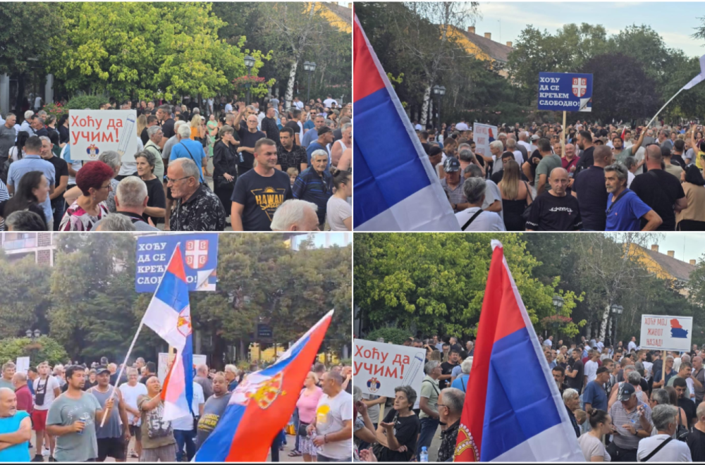 Građani se okupili u Kikindi: Žele miran život bez blokada; "Hoću da se krećem slobodno" FOTO