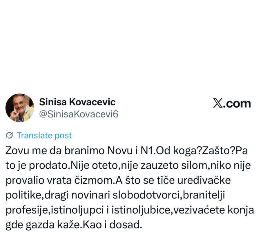 Siniša Kovačević poručio: Sloba Georgiev je zli, glupi, lažljivi podlac i saradnik BIA FOTO