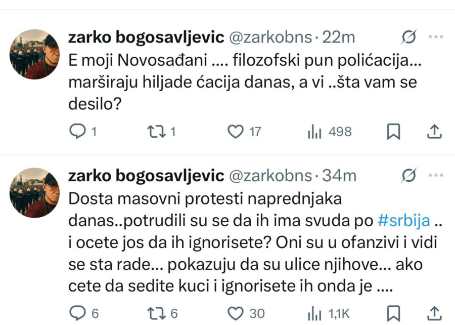Glavni novinar blokadera u potpunom očaju; Masovan protest naprednjaka, gde ste Novosađani?