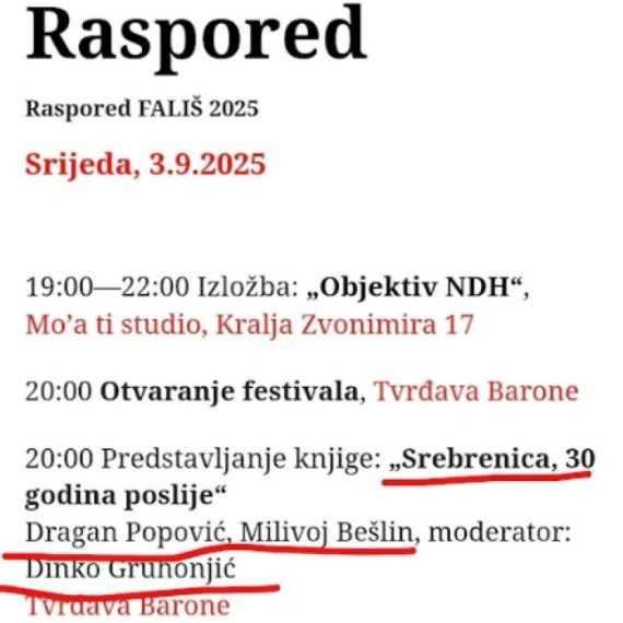 Gruhonjić i Popović u Šibeniku "objašnjavaju" kako su Srbi genocidni, a Georgijev se brčka i pljuje po Srbiji