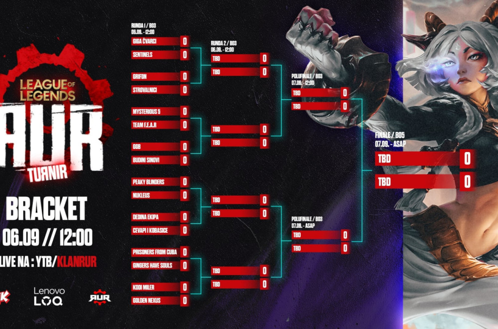 Bliži se novi RUR LoL turnir – pratite prenos 06.09. od 12:00!