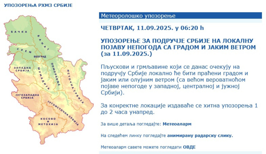 Ogroman oblačni sistem je stigao; Orkanski udar na ovaj grad; Nek se spremi Beograd