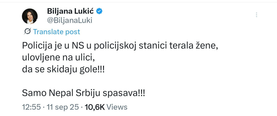 Biljana Lukić ponovo širi laži pa priziva građanski rat FOTO