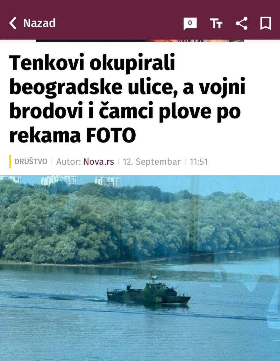 Za Dragana Šolaka, Novu i N1, Vojska Srbije je okupatorska vojska