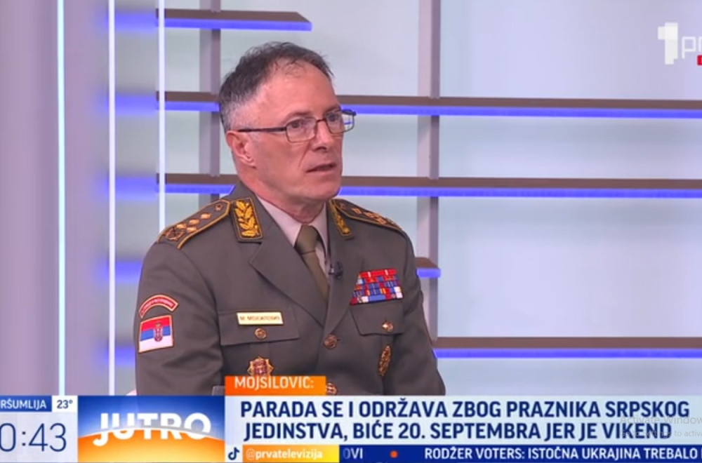 General Mojsilović: Narod će biti ponosan prikazanim na vojnoj paradi 20. septembra VIDEO