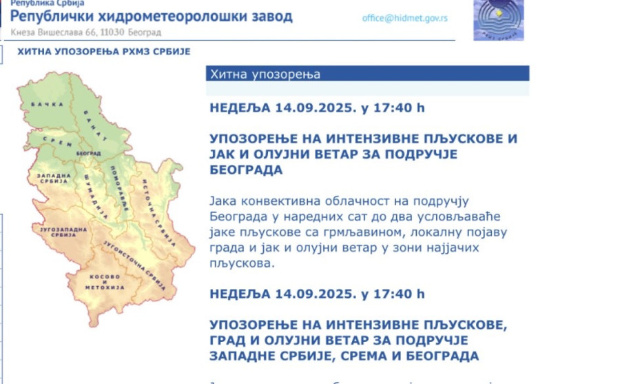 Snažno nevreme u Srbiji: Beograd na udaru; Potpuni haos FOTO/VIDEO