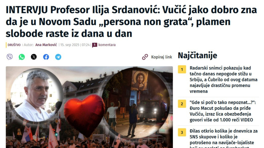 Gradonačelnik Novog Sada: Šokiran sam i zaprepašćen porukama mržnje na račun Vučića FOTO