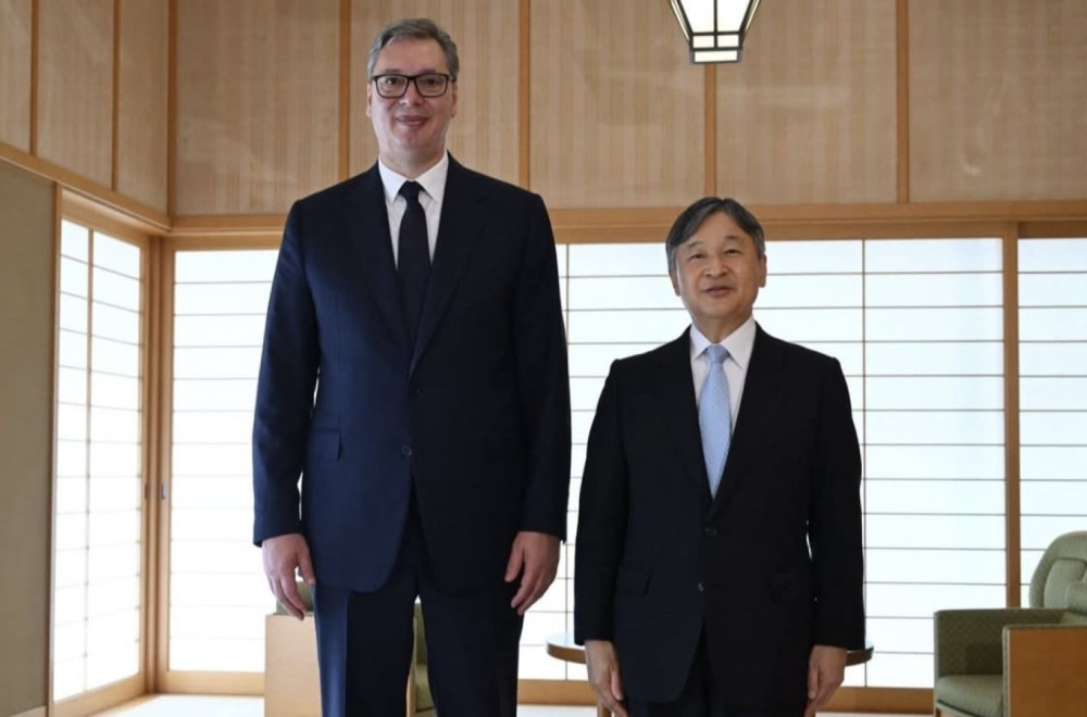 Vučić with Japanese Emperor Naruhito at the Imperial Palace in Tokyo: "Confirmation of deep mutual respect"