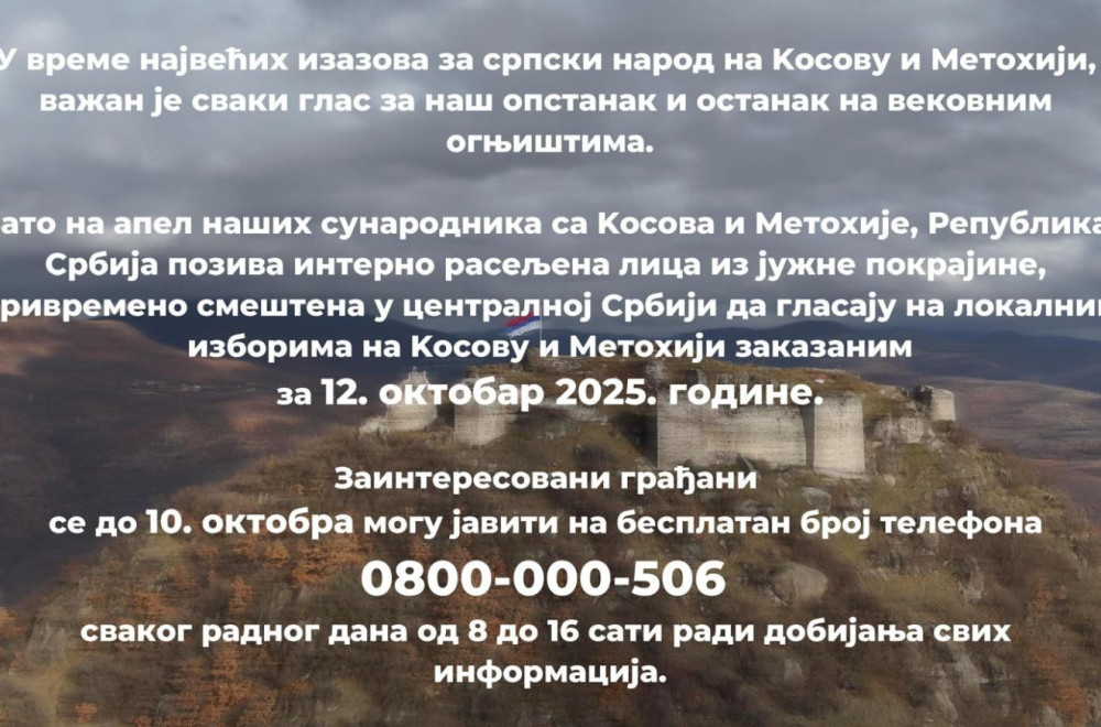 Republika Srbija pozvala interno raseljene da glasaju na izborima u AP Kosovu i Metohiji FOTO/VIDEO