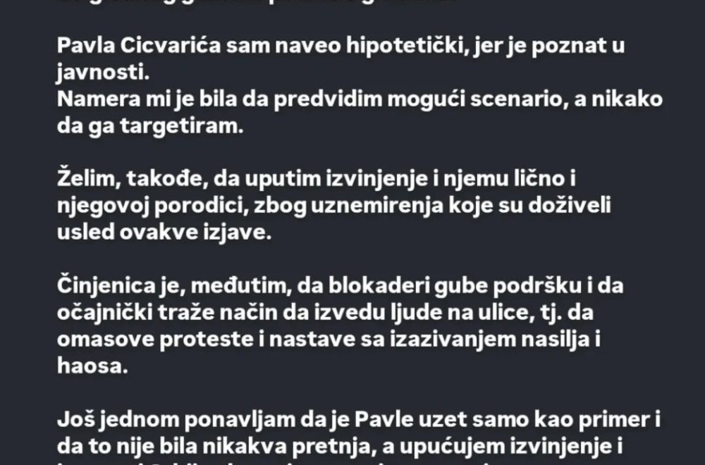 Oglasio se Vučinić: Izjava o Cicvariću istrgnuta iz konteksta, ali činjenica je, blokaderi gube podršku FOTO
