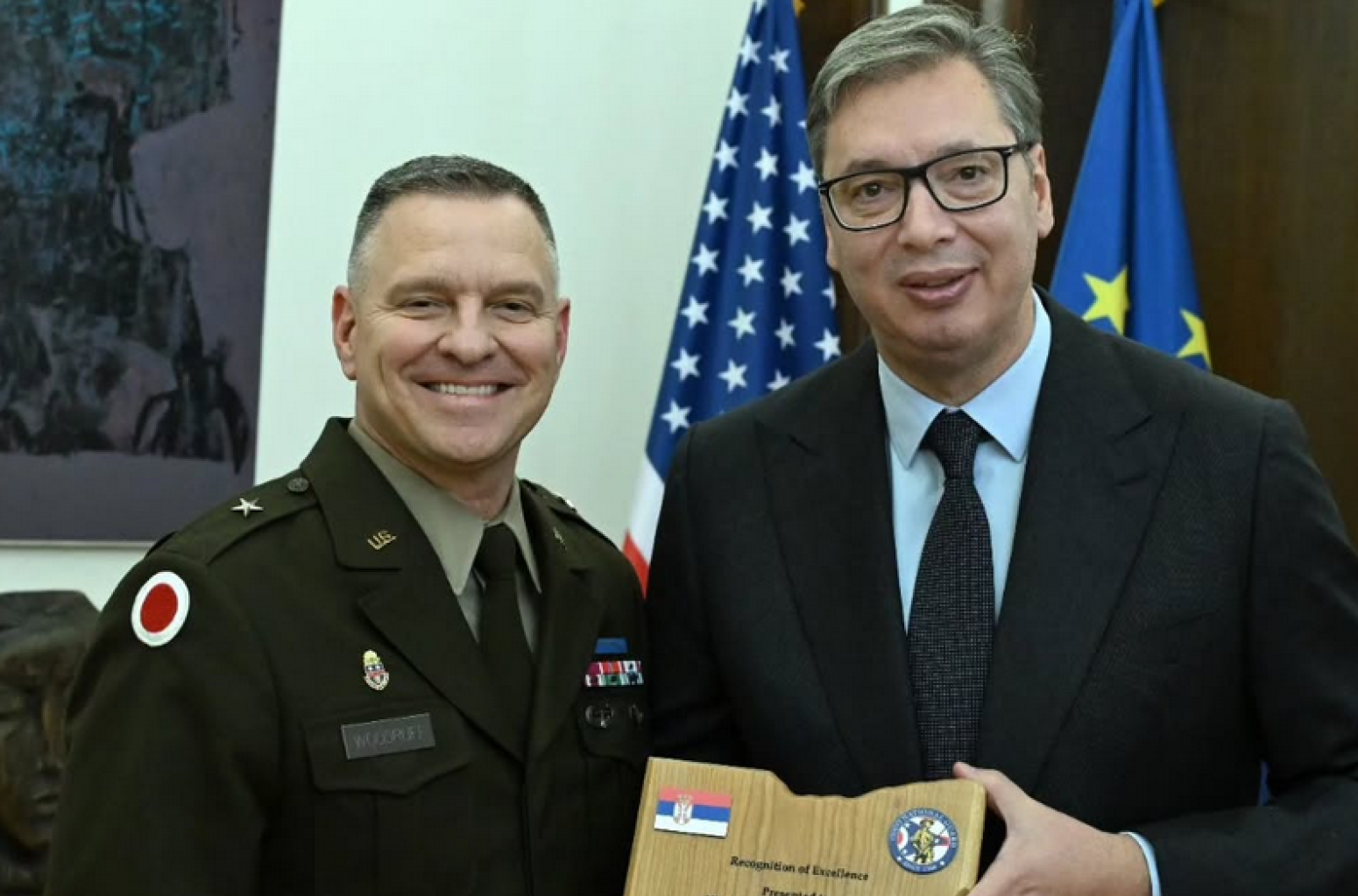 Vučić sa komandantom Nacionalne garde Ohaja: Vudrof će prisustvovati vojnoj paradi "Snaga jedinstva" FOTO