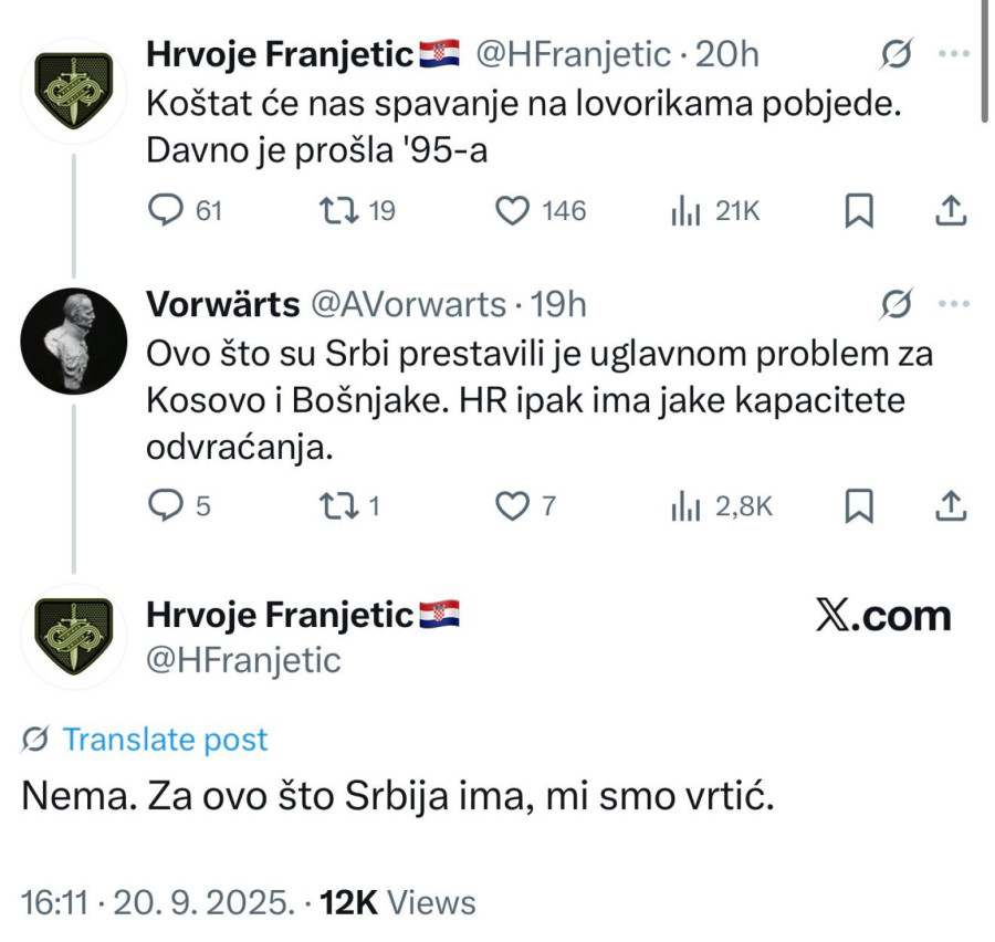 Hrvat priznao: Vojska Srbije napredovala i daleko otišla; Za ovo što oni imaju, mi smo vrtić FOTO