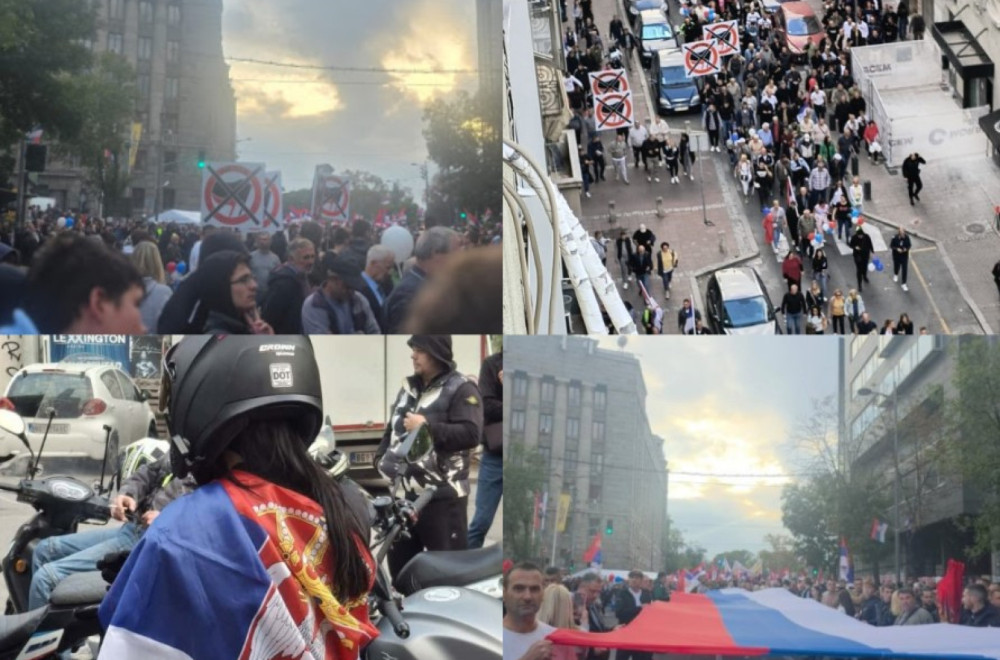 "Ne damo Srbiju"; Veliki skup ispred RTS-a; Slobodni građani izneli svoje zahteve FOTO/VIDEO