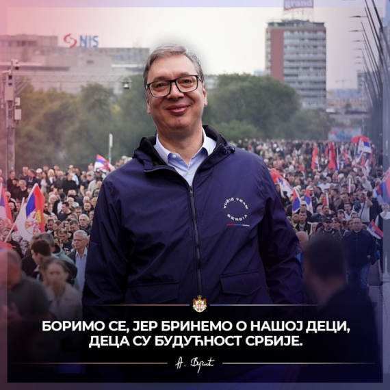 Vučić: "Borimo se, jer brinemo o našoj deci, deca su budućnost Srbije" FOTO