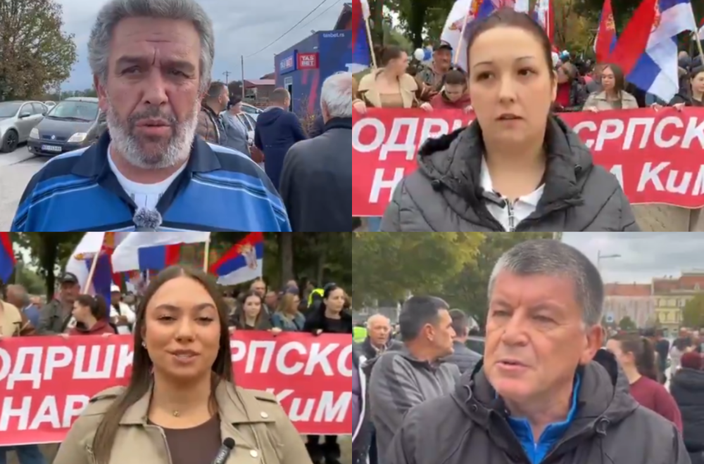 Veliki broj ljudi na ulicama Srbije: Snažne poruke podrške našem narodu na KiM VIDEO