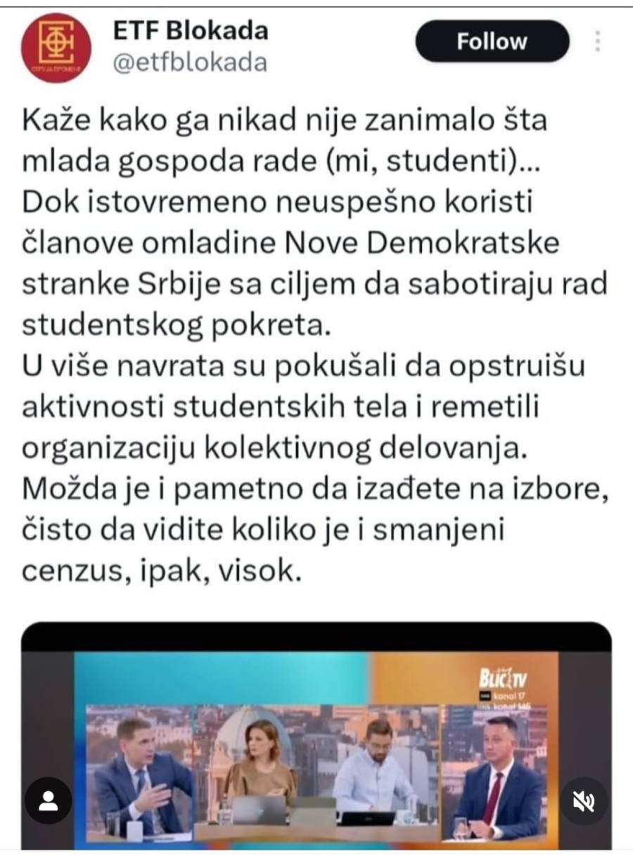 Blokaderi sa fakulteta poručili blokaderima iz bivše vlasti – mi smo vaš kraj FOTO