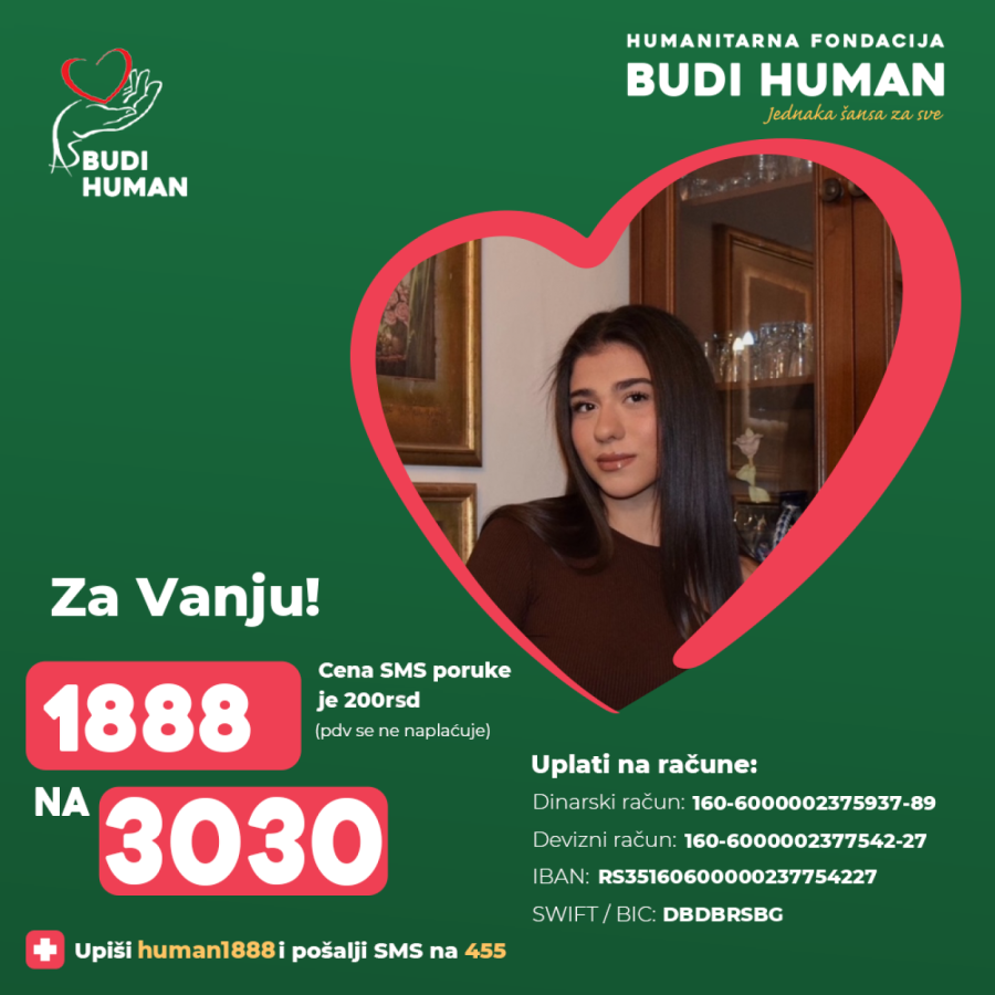 Da Vanja pobedi: Pošaljite 1888 na 3030