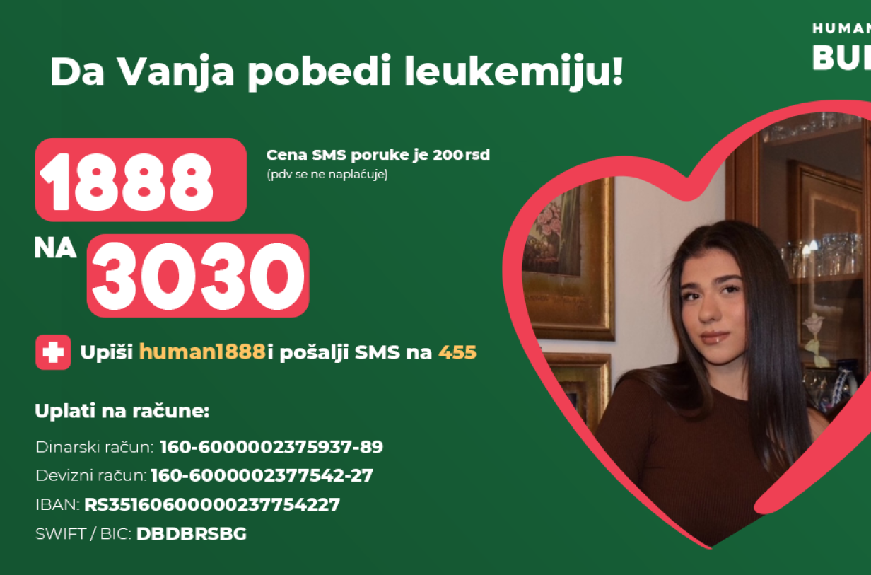 Da Vanja pobedi: Pošaljite 1888 na 3030