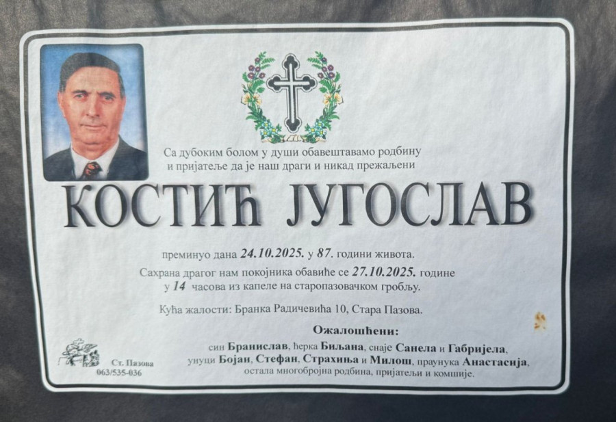 Sahranjen Jugoslav Kostić; Veliki borac protiv separatizma, bio veliki u svojoj tišini i jednostavnosti