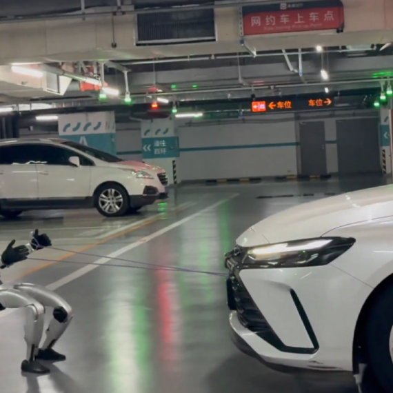Pogledajte kako mali robot vuče automobil VIDEO