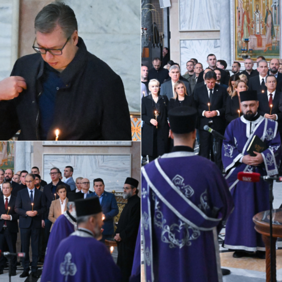 Služen parastos u Hramu Svetog Save za nastradale u padu nadstrešnice u Novom Sadu; Prisustvovao Vučić VIDEO