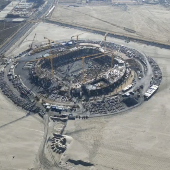 Pogledajte snimke drona kako izgleda gradilište Nacionalnog stadiona VIDEO