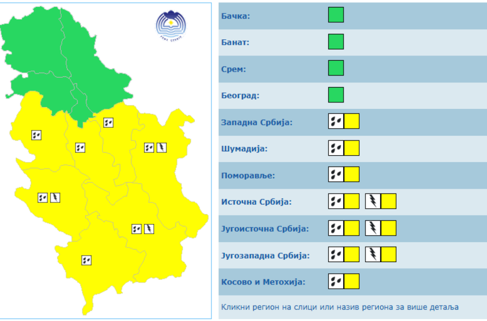 Oluja sa Alpa stiže u Srbiju: Upaljen meteoalarm; Upozorenje na dve opasne pojave – budite oprezni VIDEO
