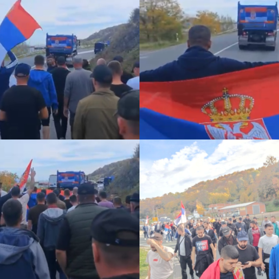 Pešaci sa KiM nastavljaju ka Novom Sadu, vijori se srpska trobojka; Krenuli da podrže Vučića FOTO/VIDEO