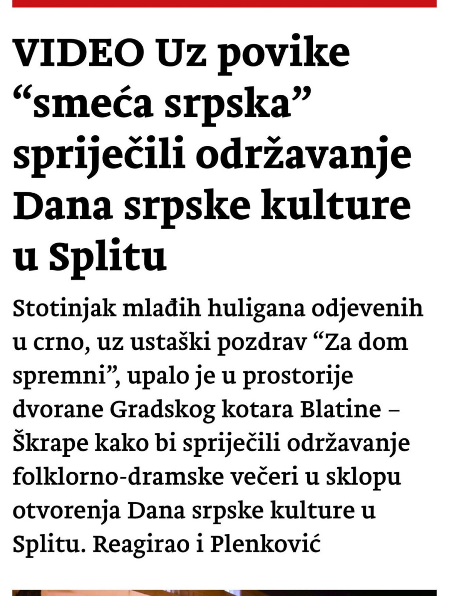 Hrvati podržali blokadere pa upali na Dane srpske kulture: Uzvikivali: Za dom spremni FOTO/VIDEO