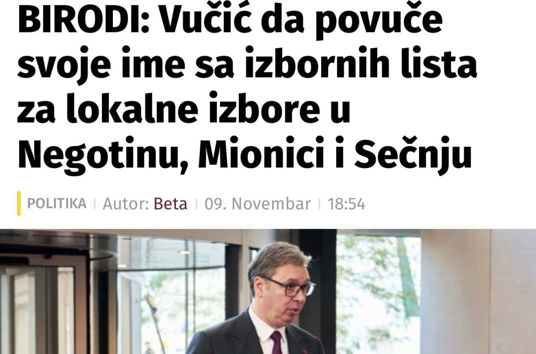 Godinu dana ponavljaju da je Vučić nenadležan i gotov, a sada traže da povuče svoje ime sa izbornih lista SNS