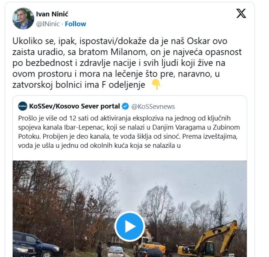 Mediji: Ko je Milan Vukašinović? Odakle Niniću fotografije koje su pravile albanske službe? FOTO/VIDEO