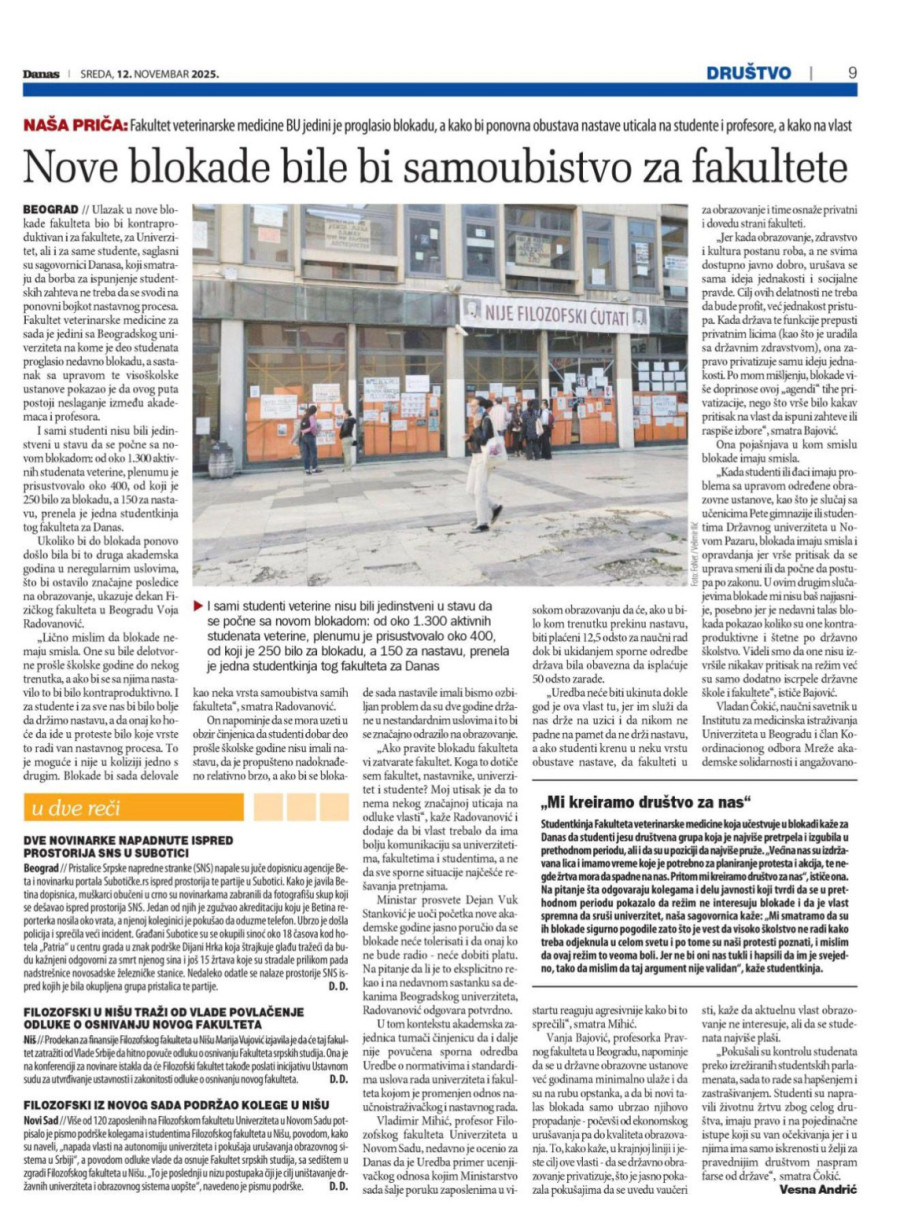 Godinu dana pumpali za blokade fakulteta, a sada poručuju: To bi bilo samoubistvo za naše obrazovanje FOTO