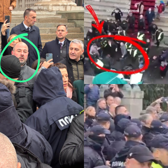 Potpuni haos ispred Skupštine Srbije: Blokaderi napali ženu; Opozicija nasilno srušila šator i ogradu VIDEO