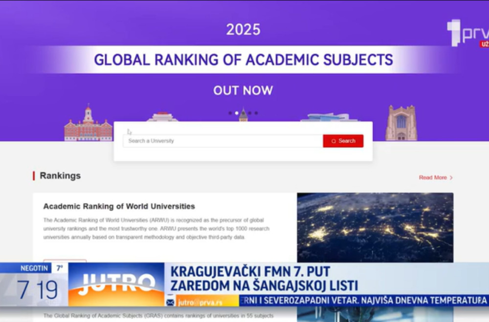 Svetski uspeh kragujevačkih naučnika: Našli se na listi najprestižnijih fakulteta sveta VIDEO