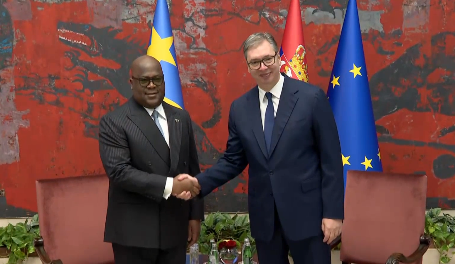 Sastanak Vučića sa predsednikom DR Konga u Palati Srbija