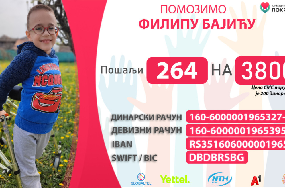 Humanitarna predstava "Neodustajanje" za pomoć sedmogodišnjem Filipu Bajiću