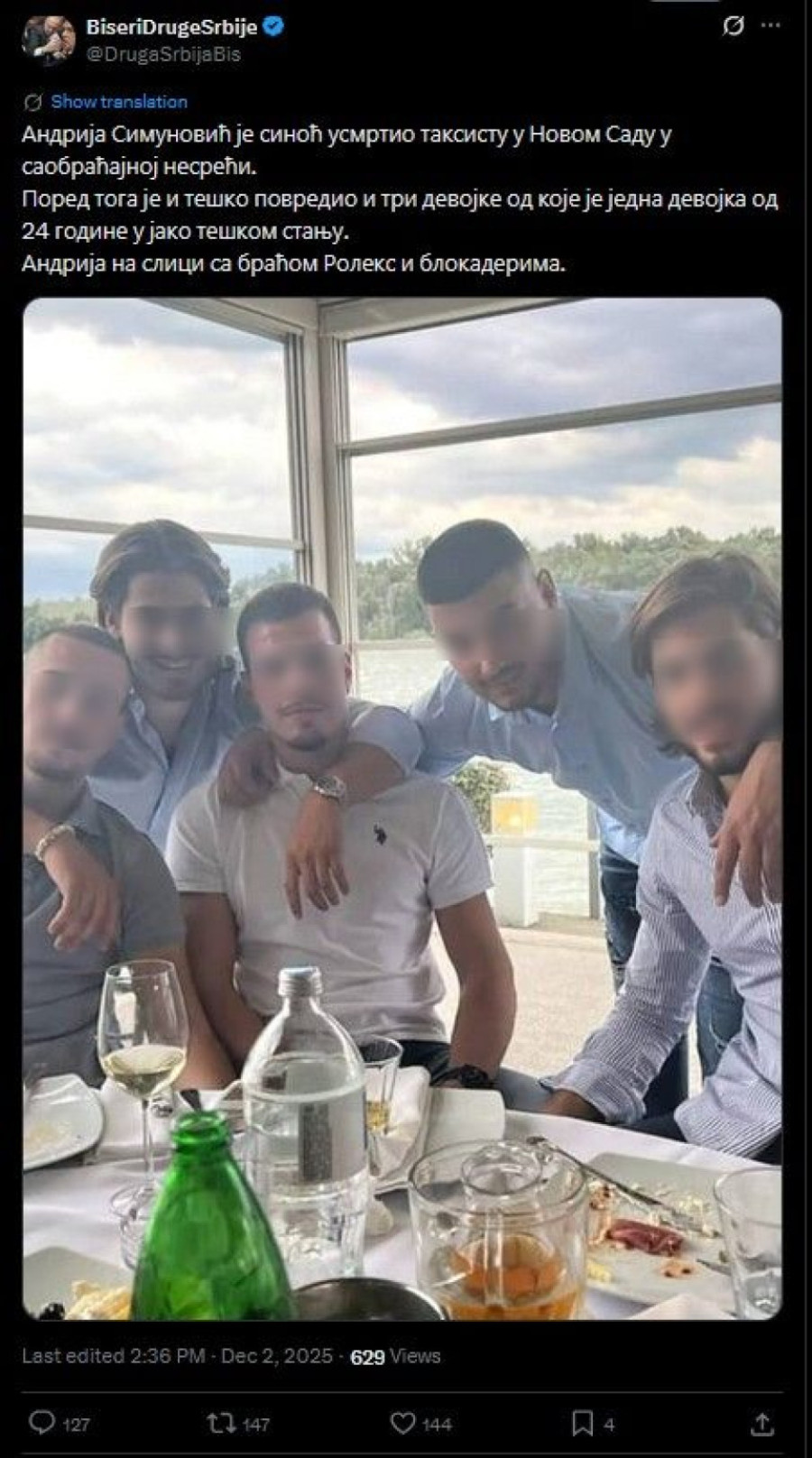 Poznato ko je vozač koji je usmrtio taksistu u Novom Sadu – viđen u društvu blokadera FOTO